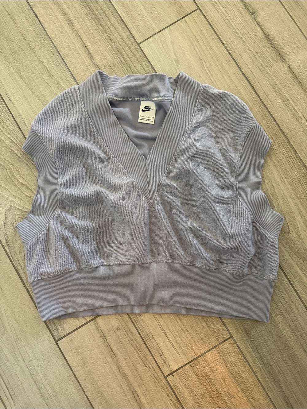 Nike Women's Lavender V-Neck Cropped Sweater Vest